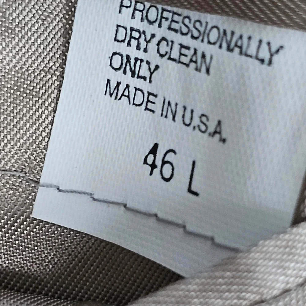 Jos A Bank 100% Silk Herringbone Blazer Sport Coat Grey White Mens 46L USA Made